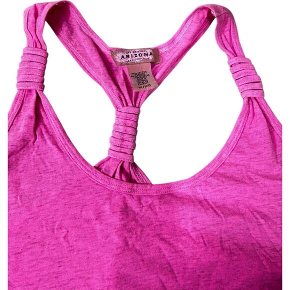 Neon Pink Racerback Tank Top Sz 1X Cotton Blend Sleeveless Loose Tee - Picture 3 of 5
